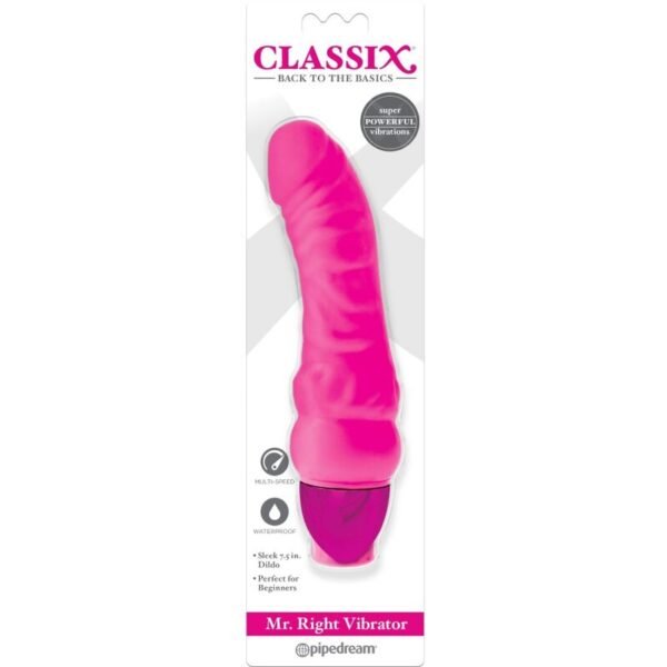 CLASSIX - DILDO VIBRADOR MR. RIGHT MULTIVELOCIDAD 15.5 CM ROSA - Imagen 2