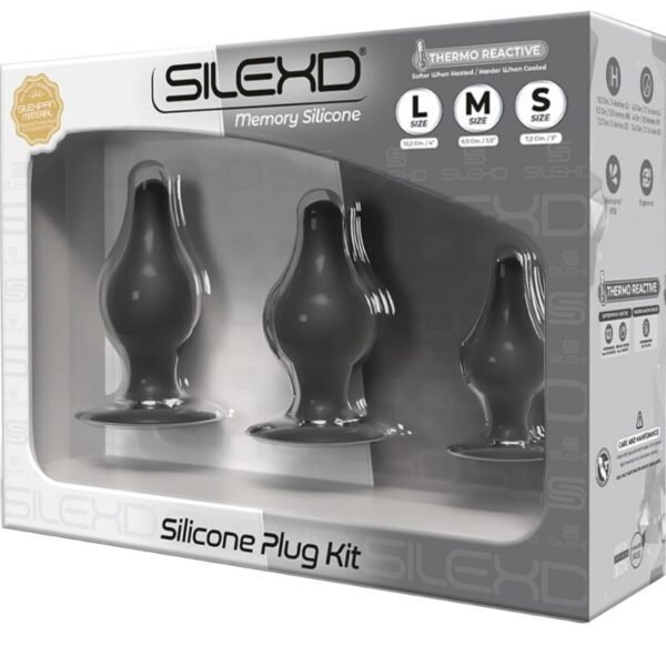 SILEXD - KIT PLUG ANAL SILICONA PREMIUM SILEXPAN TERMORREACTIVO TALLA S / M / L - Imagen 2