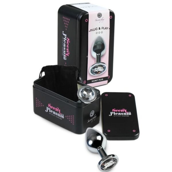 SECRETPLAY PLUG ANAL ALUMINIO  TRANSPARENTE 8CM - Imagen 2
